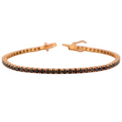 BRATARA TENIS DIN AUR GALBEN 18K CU DIAMANTE NEGRE NATURALE_125745