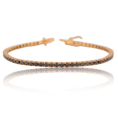 BRATARA TENIS DIN AUR GALBEN 18K CU DIAMANTE NEGRE NATURALE_125745