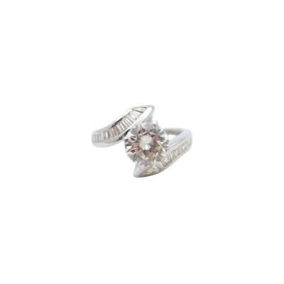 INEL DE LOGODNA DIN AUR ALB 18K CU DIAMANTE NATURALE