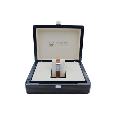 JAEGER LECOULTRE REVERSO LADY 19.5x33 STAINLESS STEEL SILVER DIAL LEATHER STRAP QUARTZ REF: 260.8.08