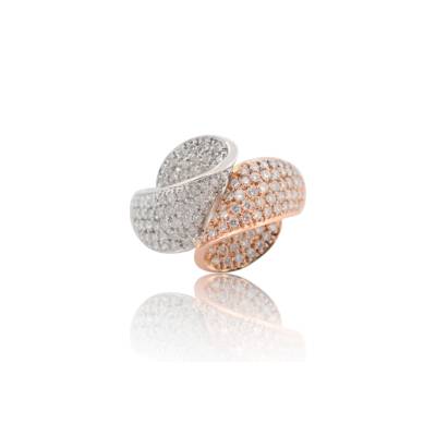 INEL DIN AUR ALB SI ROZ 18K CU DIAMANTE NATURALE_125696