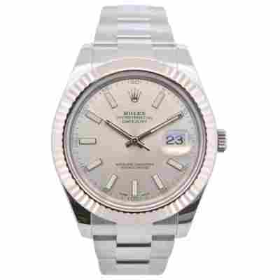 ROLEX DATEJUST II 41MM STEEL OYSTER SILVER DIAL FULL SET 2019 REF: 116334