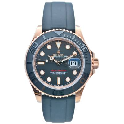 ROLEX YACHT MASTER 40 EVEROSE GOLD BLACK DIAL OYSTERFLEX AUTOMATIC REF: 126655
