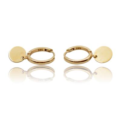 CERCEI CU PANDANT IN FORMA DE BANUT DIN AUR GALBEN 14K_136296