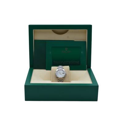 ROLEX LADY-DATEJUST 28 MM SILVER DIAMOND FULL SET 2021 REF: 279174