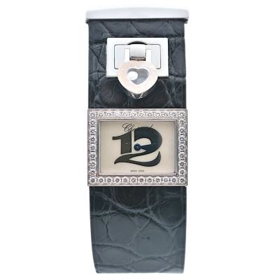 CHOPARD HAPPY DIAMONDS TWELVE 20x26 QUARTZ STAINLESS STEEL SILVER DIAL DIAMONDS REF 208503-2001
