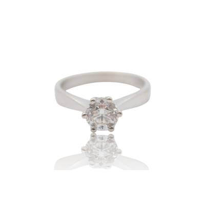 INEL DE LOGODNA DIN AUR ALB 14K CU DIAMANT NATURAL_135259