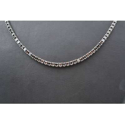 COLIER TENIS DIN AUR ALB CU DIAMANTE NEGRE_135261