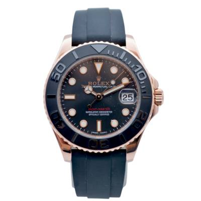 ROLEX YACHT-MASTER 37 ROSE GOLD BLACK DIAL AUTOMATIC BOX+CARD 2015