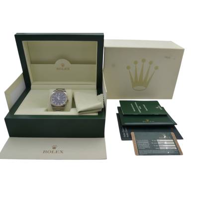 ROLEX AIR KING 34 STEEL BLACK DIAMOND DIAL FLUTED BOX+PAPERS 2013 REF 114234