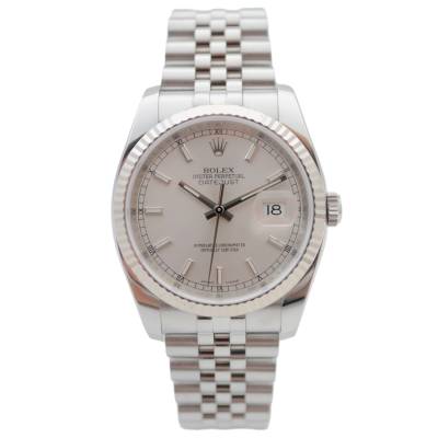 ROLEX DATEJUST 36 STEEL JUBILEE SILVER DIAL AUTOMATIC FULL SET 2016 REF: 116234