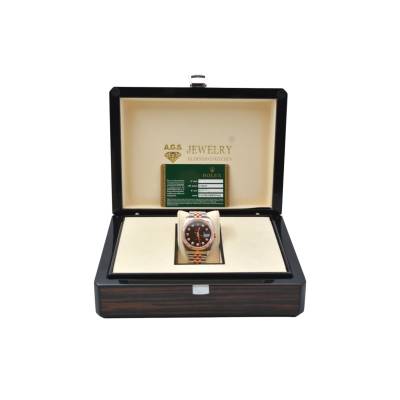 ROLEX DATEJUST 36 TWO TONE EVEROSE BLACK DIAMOND DIAL JUBILEE 2010 REF: 116231