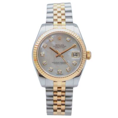 ROLEX LADY-DATEJUST 31 TWO-TONE JUBILEE MOP DIAMOND AUTOMATIC BOX+PAPERS 2006 REF 178273
