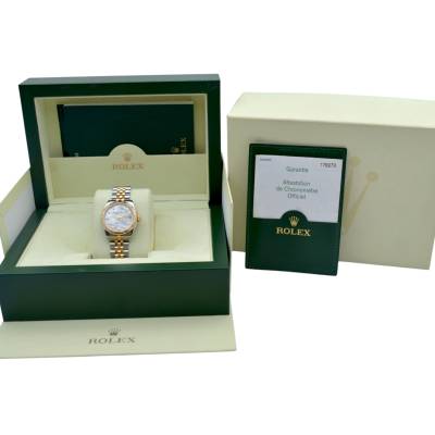 ROLEX LADY-DATEJUST 31 TWO-TONE JUBILEE MOP DIAMOND AUTOMATIC BOX+PAPERS 2006 REF 178273