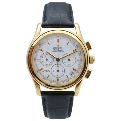 ZENITH EL PRIMERO CHRONOGRAPH 40 LIMITED EDITION YELLOW GOLD WHITE DIAL 1991 REF: 30.0220.400
