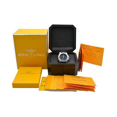 BREITLING COLT 41 BLACK ARABIC DIAL STEEL BOX+PAPERS 2005 QUARTZ REF: A74380