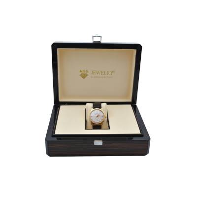 JAEGER LE-COULTRE MASTER CONTROL 37 YELLOW GOLD SILVER DIAL AUTOMATIC REF: 140.1.87