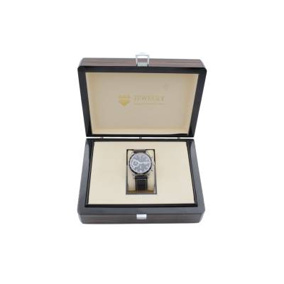 EBERHARD&CO CHAMPION V CHRONO GRAN DATA 43MM BLACK DIAL LEATHER STRAP REF: 31064
