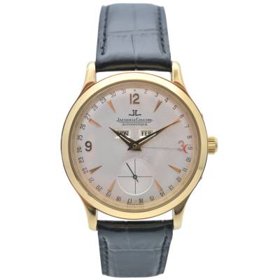 JAEGER LE-COULTRE MASTER CONTROL 37 YELLOW GOLD SILVER DIAL AUTOMATIC REF: 140.1.87