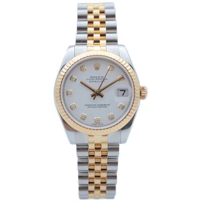 ROLEX LADY-DATEJUST 31 TWO-TONE GOLD&STEEL WHITE DIAMOND DIAL AUTOMATIC 2009 REF: 178273