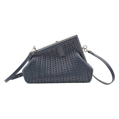 FENDI FIRST SMALL IN MIDNIGHT BLUE SILVER TONED HARDWEAR