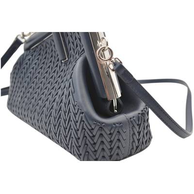 FENDI FIRST SMALL IN MIDNIGHT BLUE SILVER TONED HARDWEAR
