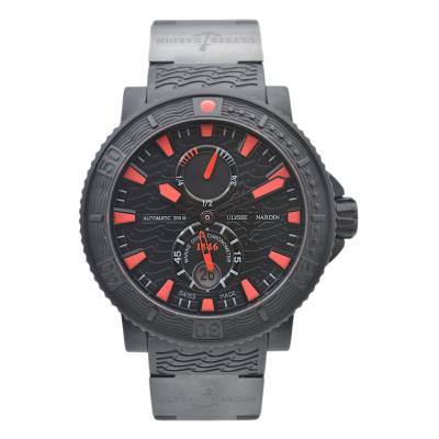 ULYSSE NARDINE DIVER BLACK SEA 45.8 PVD STEEL&TITANIUM BLACK DIAL AUTOMATIC REF: 263-92-3C