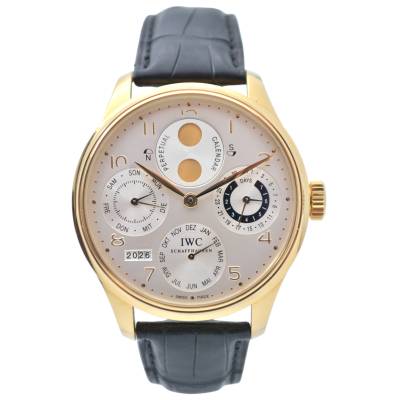 IWC PORTUGIESER PERPETUAL CALENDAR 44 YELLOW GOLD SILVER DIAL AUTOMATIC REF: IW502106