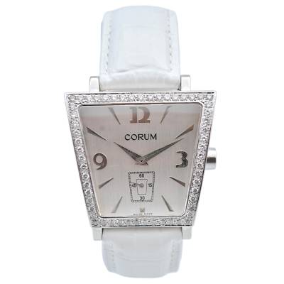 CORUM TRAPEZE BOUTIQUE 33X44MM STEEL SILVER DIAL DIAMONDS QUARTZ REF: 106.404.20