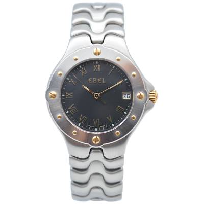 EBEL SPORTWAVE 36 STAINLESS STEEL BLACK ROMAN DIAL QUARTZ REF: E6187631