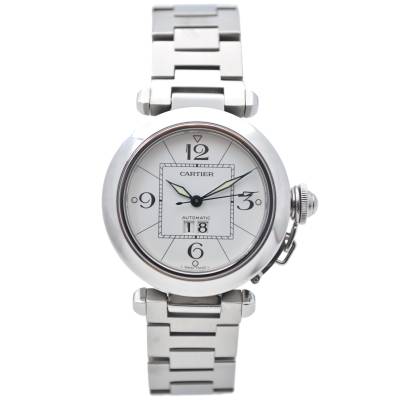 CARTIER PASHA C BIG DATE 35 WHITE DIAL STAINLESS STEEL AUTOMATIC REF: 2475