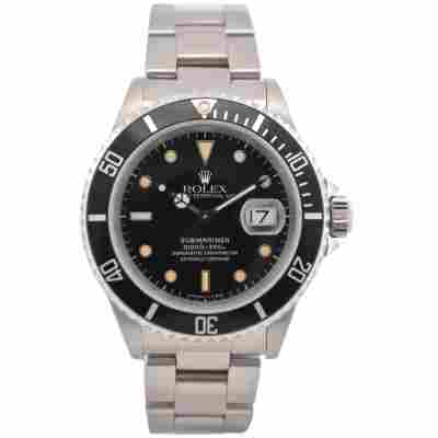 ROLEX SUBMARINER DATE 40MM BLACK DIAL OYSTER STEEL 1991 AUTOMATIC REF: 16610T