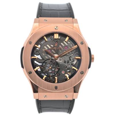 HUBLOT CLASSIC FUSION ULTRA-THIN 45MM SKELETON ROSE GOLD PAPERS ONLY REF: 515.OX.0180.LR
