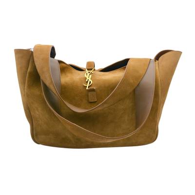 YVES SAINT LAURENT LE 5 A 7 BEA SUEDE CARAMEL COGNAC LEATHER BAG