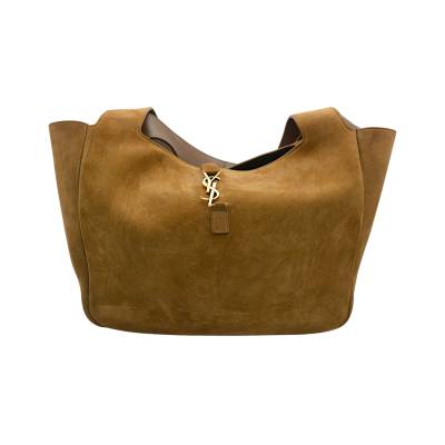 YVES SAINT LAURENT LE 5 A 7 BEA SUEDE CARAMEL COGNAC LEATHER BAG