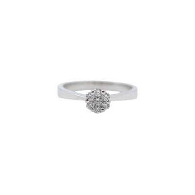 INEL DE LOGODNA DIN AUR ALB 18K CU DIAMANTE NATURALE