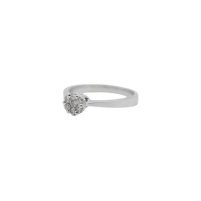 INEL DE LOGODNA DIN AUR ALB 18K CU DIAMANTE NATURALE