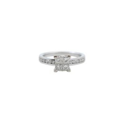 INEL DE LOGODNA DIN AUR ALB 18K CU DIAMANTE NATURALE