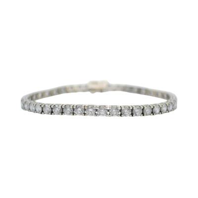 BRATARA TENIS DIN AUR ALB 14K CU DIAMANTE NATURALE