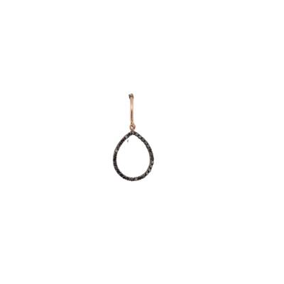 CERCEI DIN AUR ROZ 14K CU DIAMANTE NEGRE NATURALE_118766
