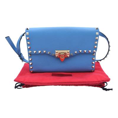 VALENTINO GARAVANI SMALL ROCKSTUD BLUE CROSSBODY BAG