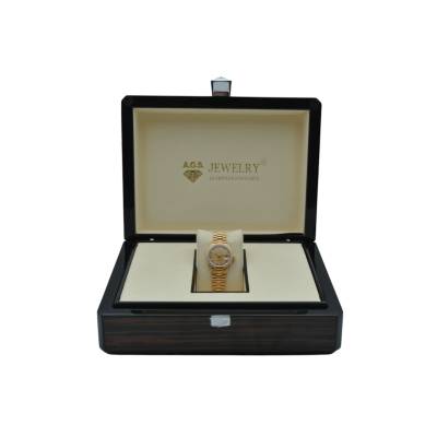 ROLEX LADY DATEJUST 26 CHAMPAGNE DIAMOND DIAL PRESIDENT GOLD AUTOMATIC REF: 69158