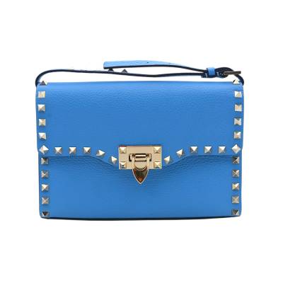 VALENTINO GARAVANI SMALL ROCKSTUD BLUE CROSSBODY BAG