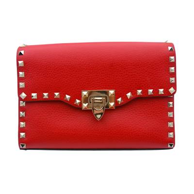 VALENTINO GARAVANI SMALL ROCKSTUD RED CROSSBODY BAG