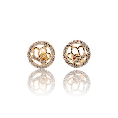 CERCEI ROTUNZI CU SURUB AUR GALBEN 14K_124977