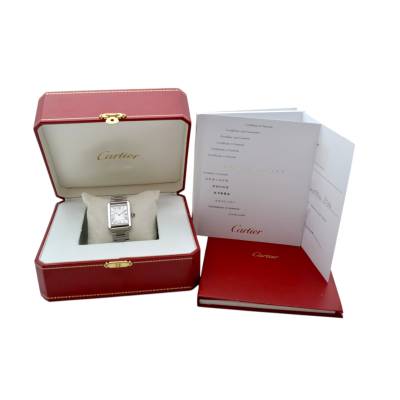 CARTIER TANK SOLO 31MM WOMEN'S WATCH SILVER DIAL BOX+PAPERS 2016 REF: 3170/W5200013