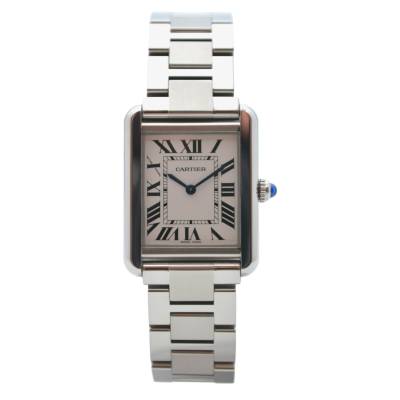 CARTIER TANK SOLO 31MM WOMEN'S WATCH SILVER DIAL BOX+PAPERS 2016 REF: 3170/W5200013