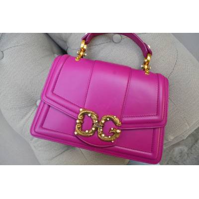 DOLCE&GABBANA DG AMORE FUCHSIA TOP HANDLE BAG 