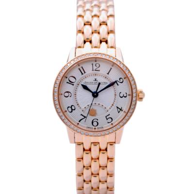 JAEGER LE COULTRE RENDEZ-VOUS NIGHT DAY 29MM AUTOMATIC 18K ROSE GOLD SILVER DIAMOND BEZEL REF: 346.2.56.S