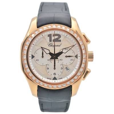 CHOPARD CHRONOGRAPH ELTON JOHN LIMITED EDITION 45 EVEROSE GOLD DIAMONDS MOP AUTOMATIC BOX+PAPERS 2009 REF 171279-5001